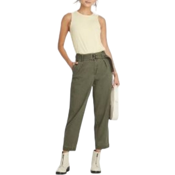 High Rise Tapered D-Ring Belted Ankle Pants | A New Day | 10 - Picture 1 of 16